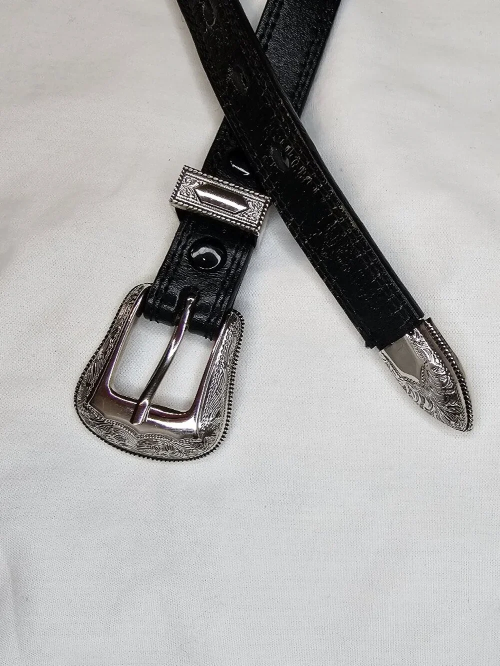 Nocona Women’s Black Leather Western Concho Belt Size 32